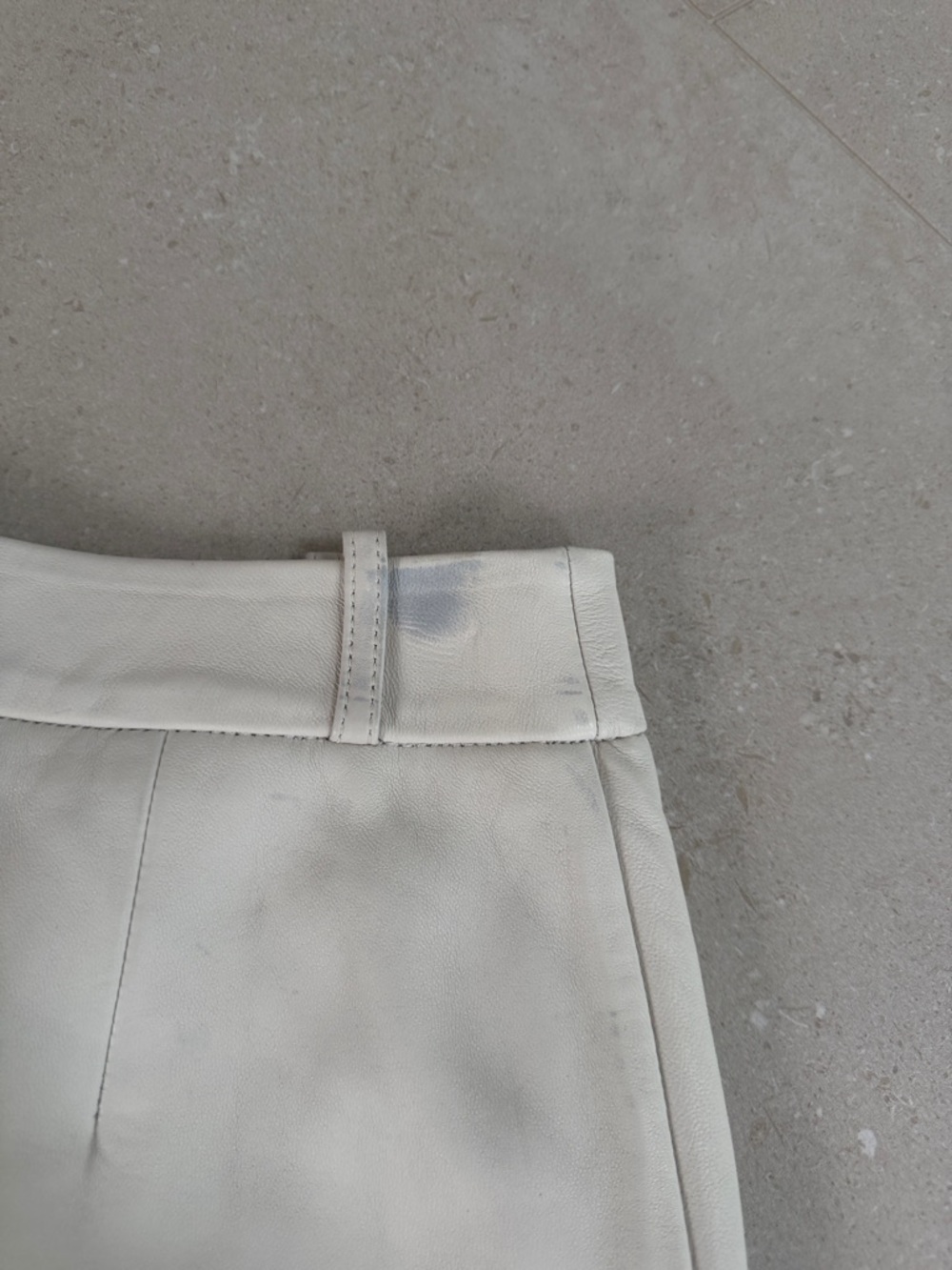 Reformation Cream Leather Midi Pencil Skirt - Picture 5 of 9